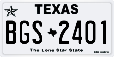 TX license plate BGS2401