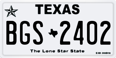 TX license plate BGS2402