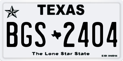 TX license plate BGS2404