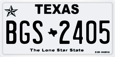 TX license plate BGS2405