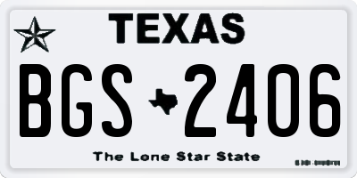 TX license plate BGS2406