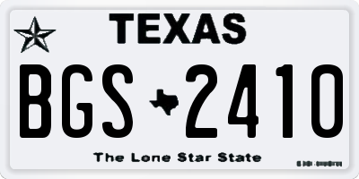 TX license plate BGS2410