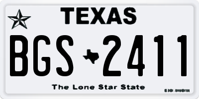 TX license plate BGS2411