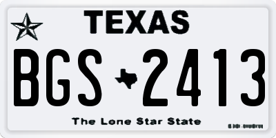 TX license plate BGS2413