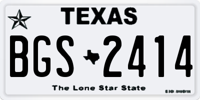 TX license plate BGS2414