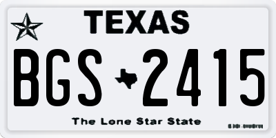 TX license plate BGS2415