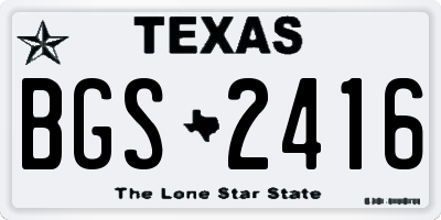 TX license plate BGS2416