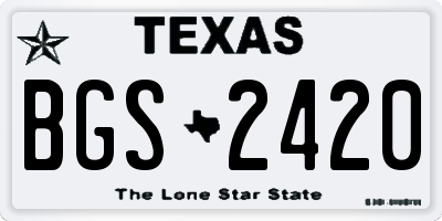 TX license plate BGS2420