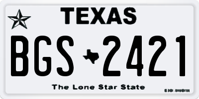 TX license plate BGS2421