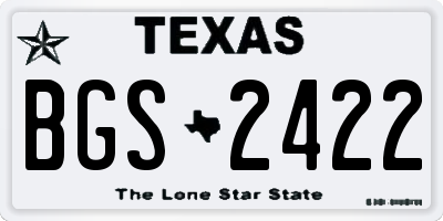 TX license plate BGS2422