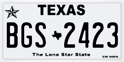 TX license plate BGS2423