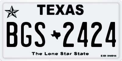 TX license plate BGS2424