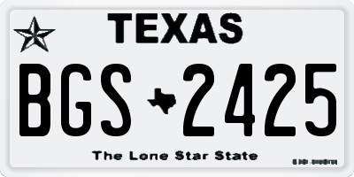 TX license plate BGS2425