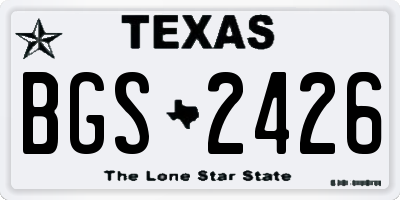 TX license plate BGS2426