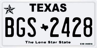 TX license plate BGS2428