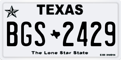 TX license plate BGS2429