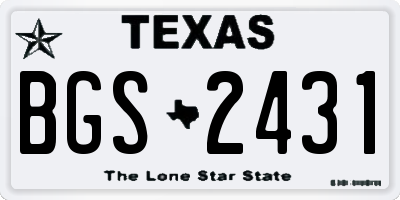TX license plate BGS2431