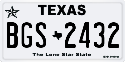TX license plate BGS2432