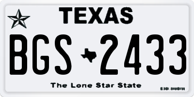 TX license plate BGS2433