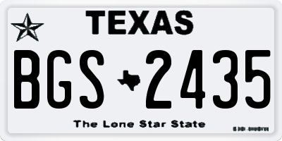TX license plate BGS2435