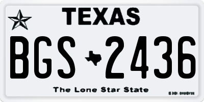 TX license plate BGS2436
