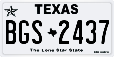 TX license plate BGS2437