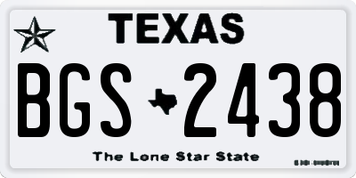 TX license plate BGS2438