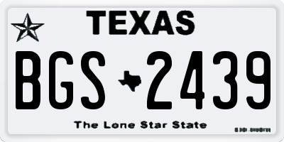 TX license plate BGS2439