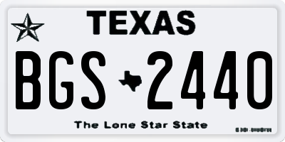 TX license plate BGS2440