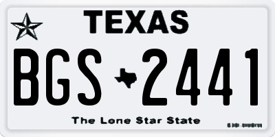 TX license plate BGS2441