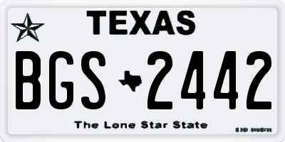TX license plate BGS2442