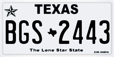 TX license plate BGS2443