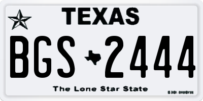 TX license plate BGS2444
