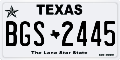 TX license plate BGS2445