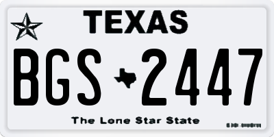 TX license plate BGS2447