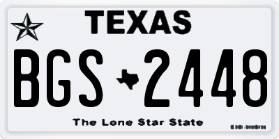 TX license plate BGS2448