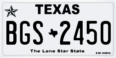 TX license plate BGS2450