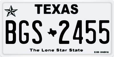 TX license plate BGS2455