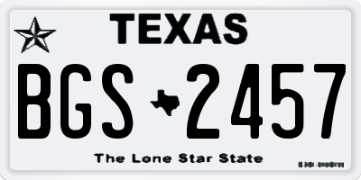 TX license plate BGS2457