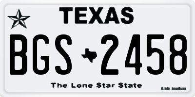 TX license plate BGS2458