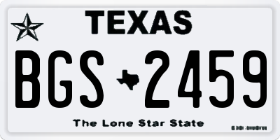 TX license plate BGS2459
