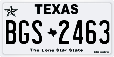 TX license plate BGS2463