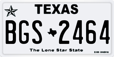 TX license plate BGS2464