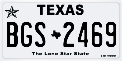 TX license plate BGS2469
