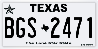TX license plate BGS2471