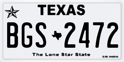 TX license plate BGS2472