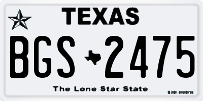 TX license plate BGS2475