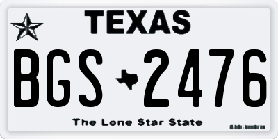 TX license plate BGS2476