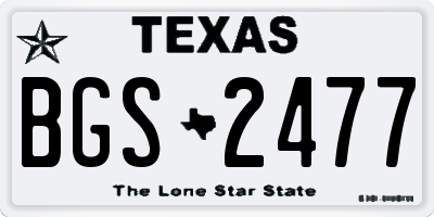 TX license plate BGS2477