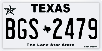 TX license plate BGS2479
